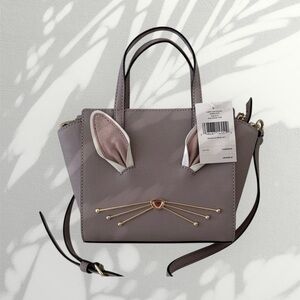 NWT KATE SPADE Mauve Hop To It Mini Hayden 3D Bunny Rabbit Novelty Crossbody Bag